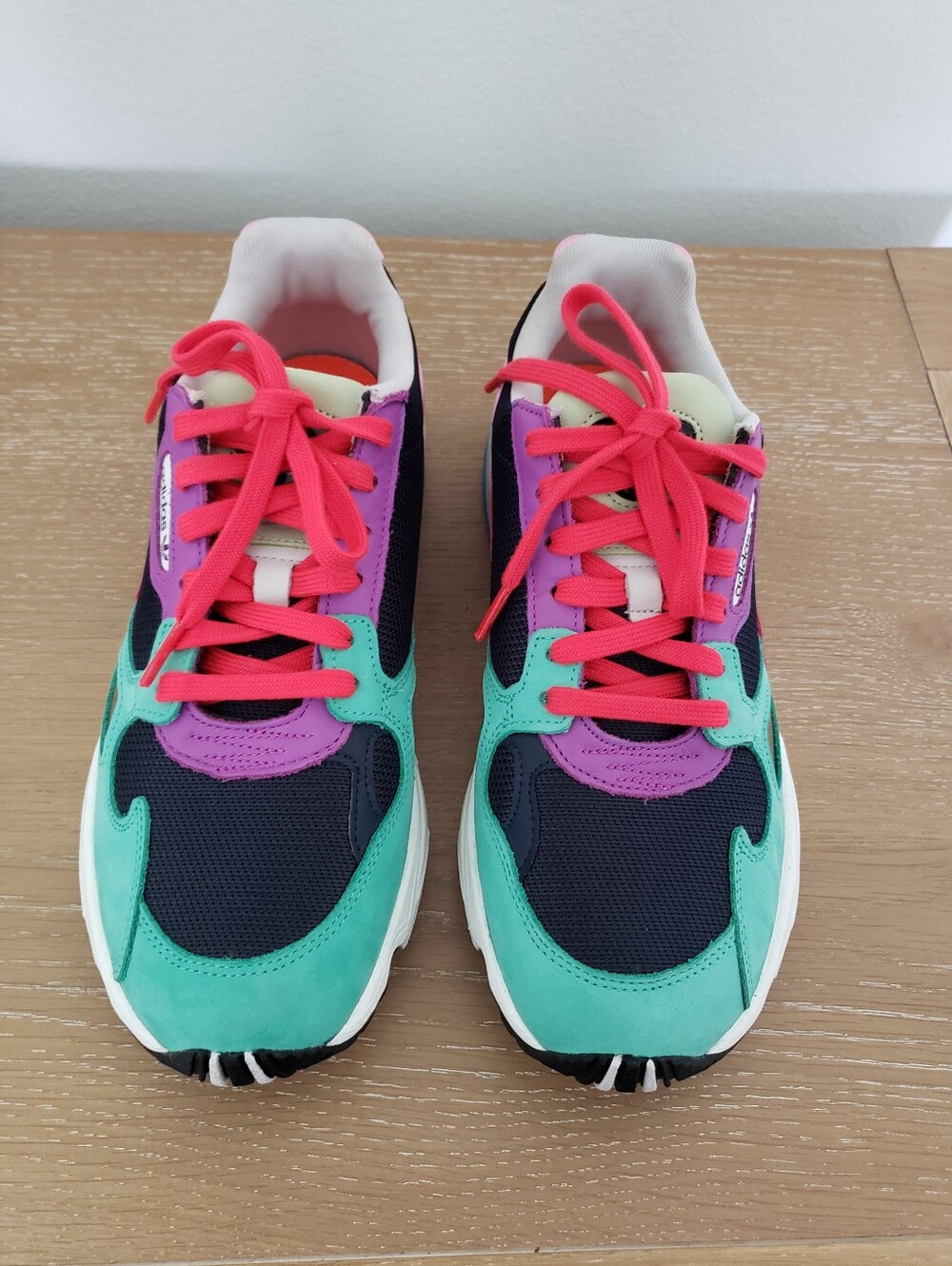 adidas Colorblock Falcon Sneakers in Teal, Purple & Hot Pink - Picture 2 of 7